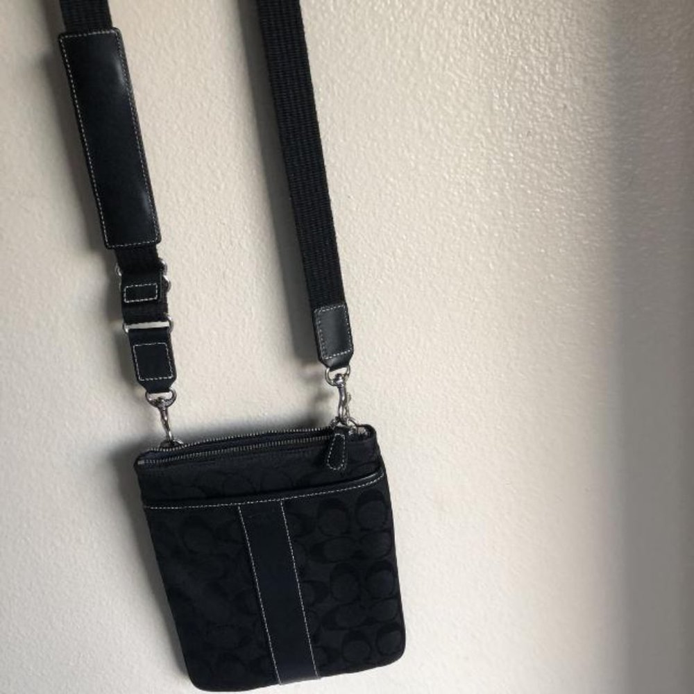 Black and Silver Coach Cross Body Bag